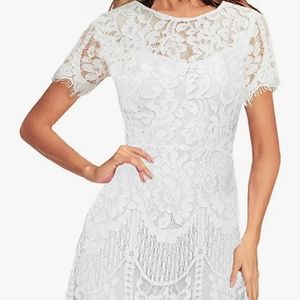 New MSLG White Lace Dress